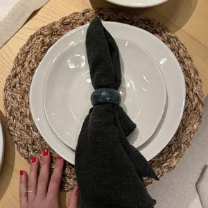 Fern Green Marble Napkin Ring Crate & Barrel