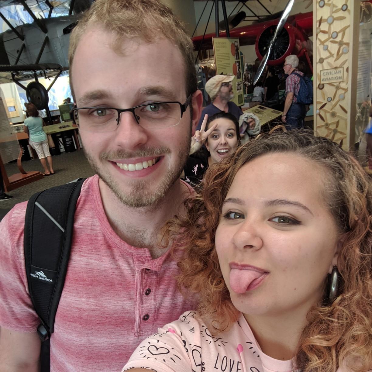Nick and Rebecca (and Victoria) at the Air and Space Museum, D.C.