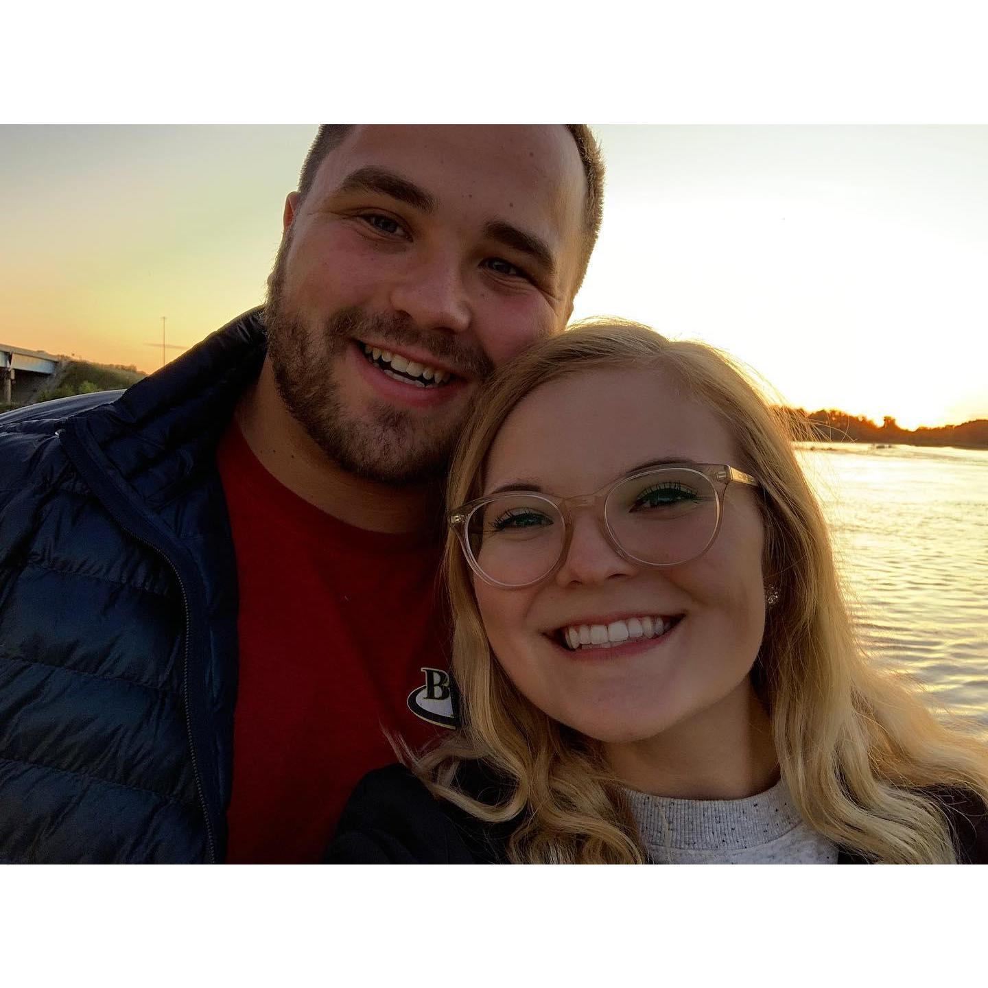 One of our favorite memories together going on a spontaneous sunset river boat ride!