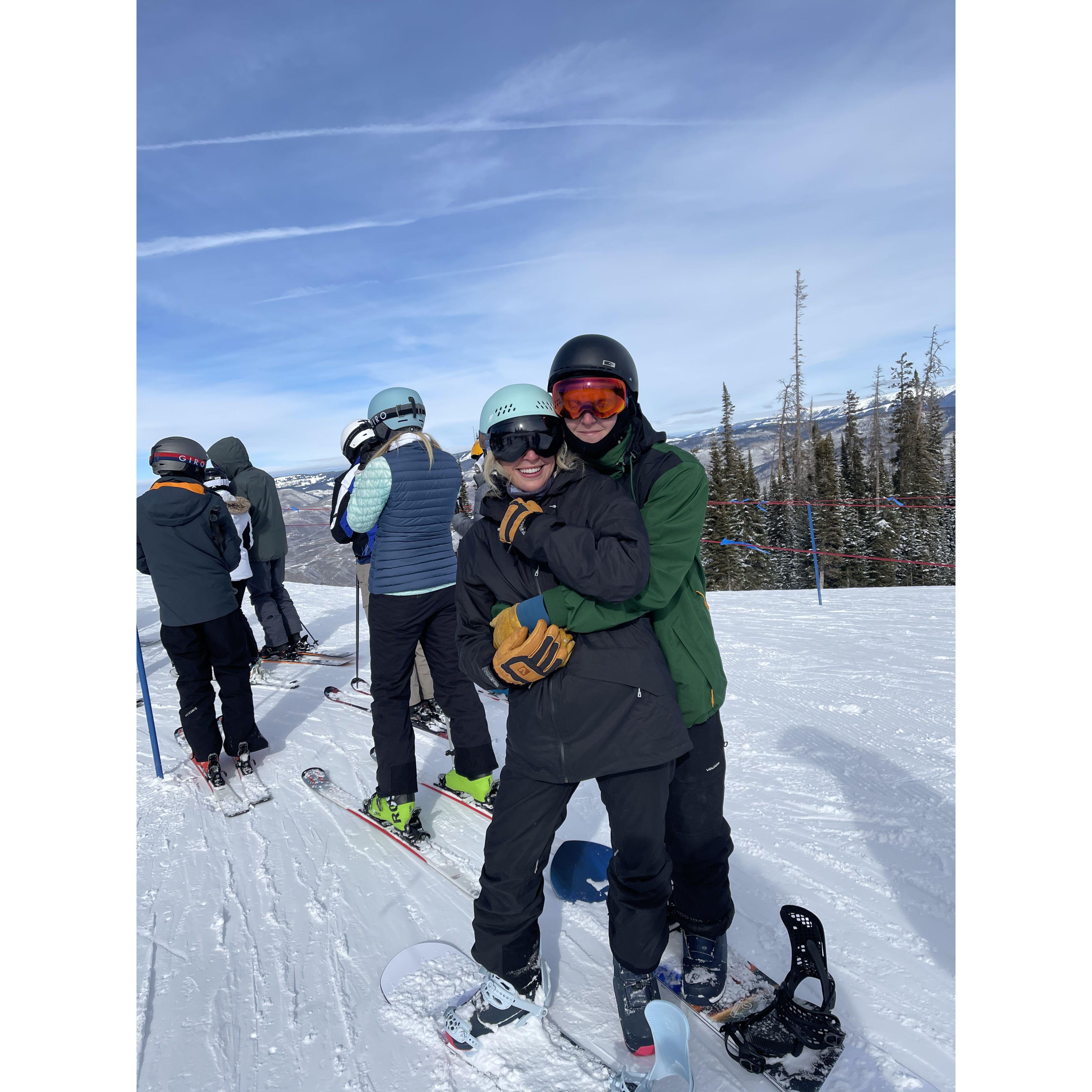 Snowboarding at Beaver Creek, CO.