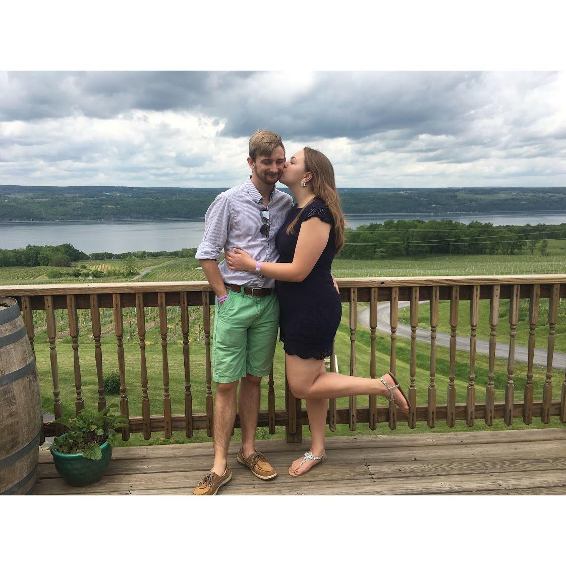 Wine tasting with friends, Finger Lakes NY - Spring 2017