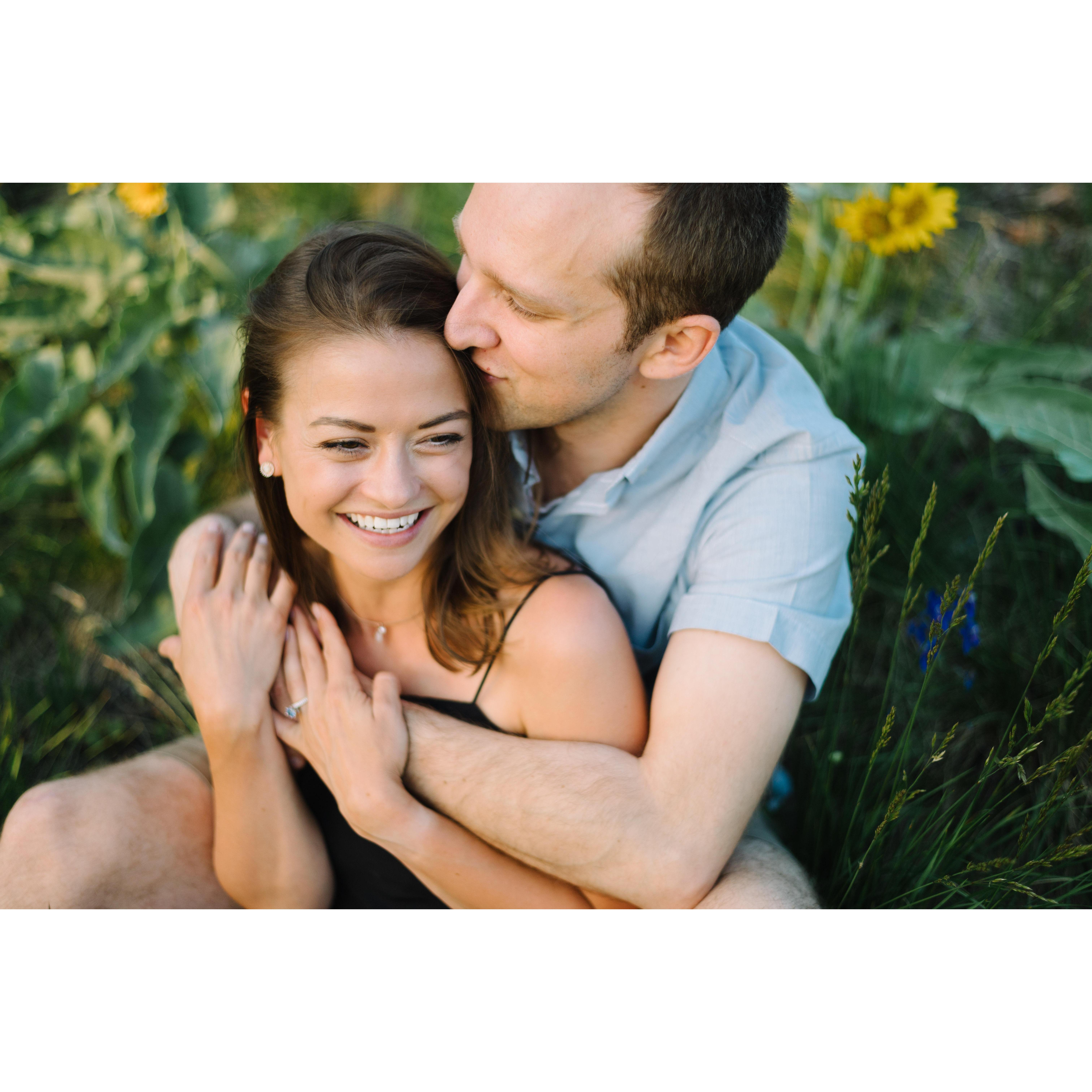 One of our engagement photos, taken May 2019