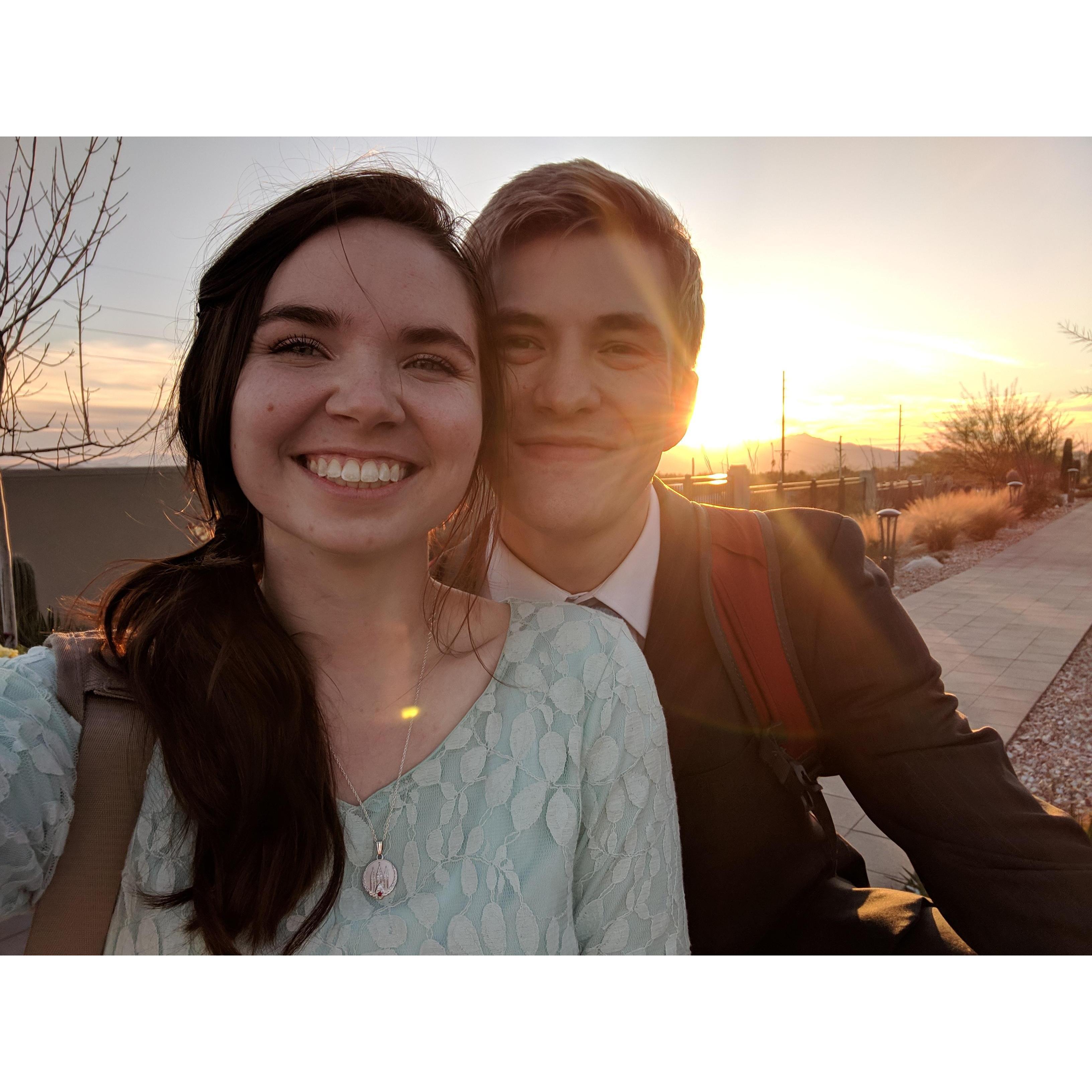 Our first reunion date, to the Tucson Temple!