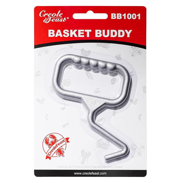 Creole Feast BB1001 Basket Buddy, for Seafood Pot and Turkey Fryer Pot, Cast Aluminium, Silver