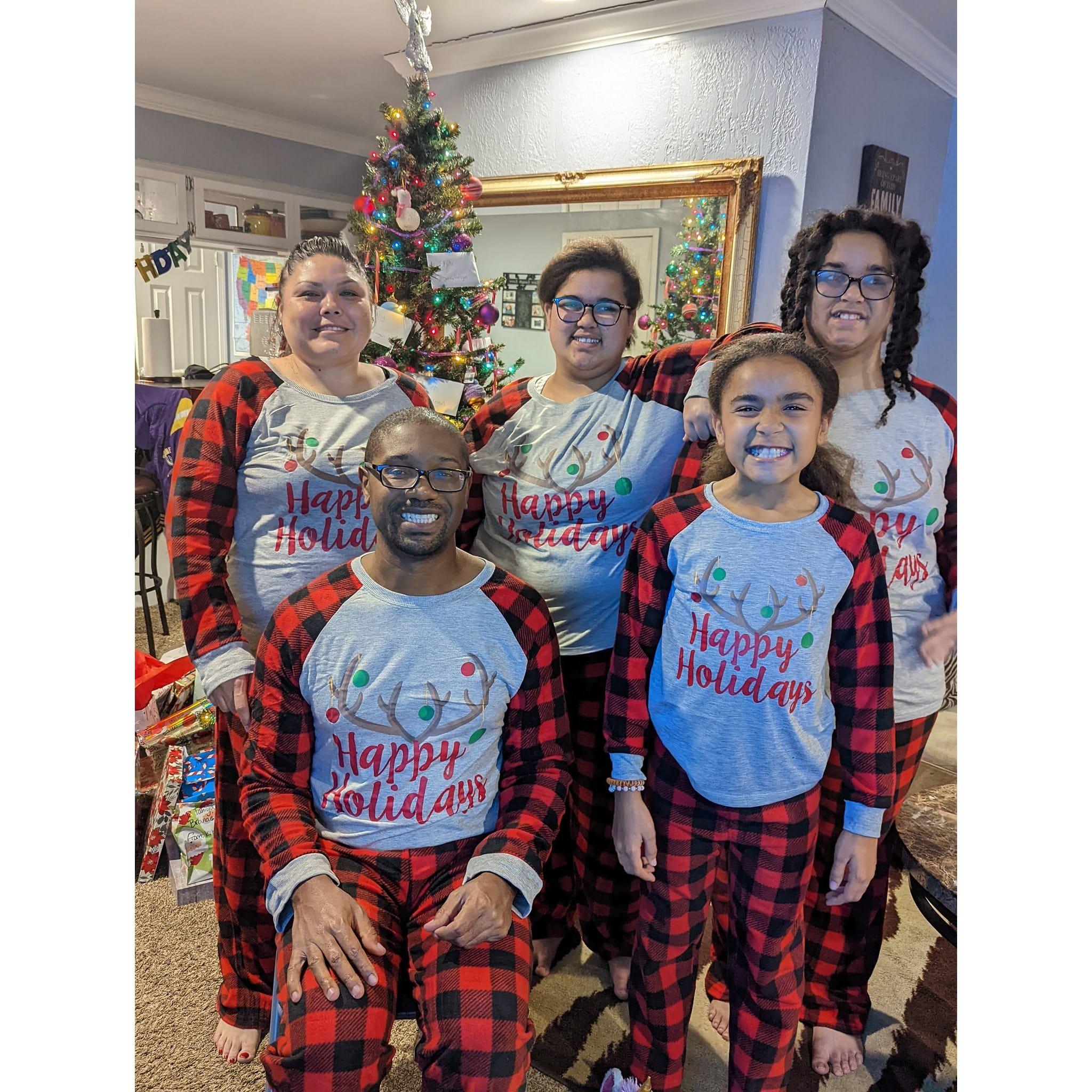 Our first Christmas family matching P.J.'s