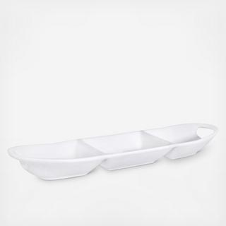 3-Section Pure White Oval Platter