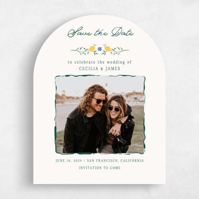 Beige Arch Wedding Save the Date - Brume Photo