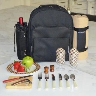 2-Person Equipped Picnic Backpack with Blanket