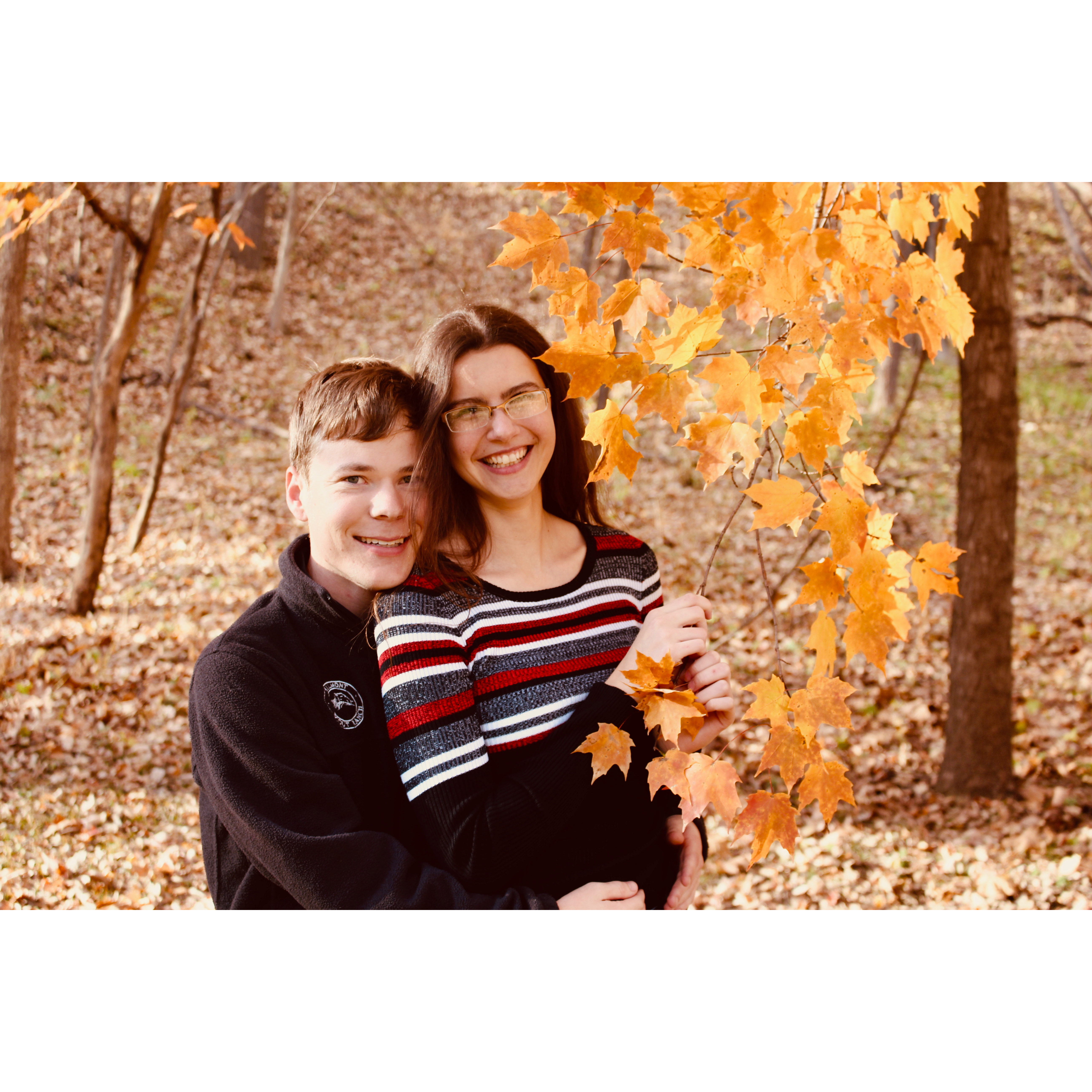 One of Leslie's bridemaids, Kenzie, was kind enough to take photos for us at Ledges State Park in near Ames one fall, this is one of those great shots!