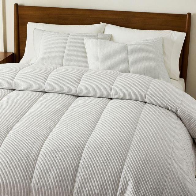 Heathered Linear King/Cal. King Comforter, Heathered Gray