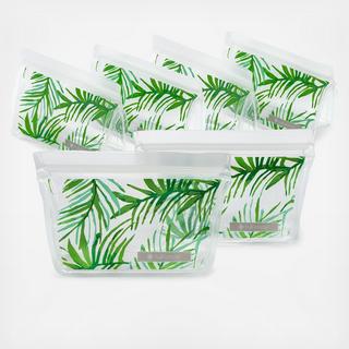 ZipTuck Palm Leaves Reusable Snack Bag, Set of 6
