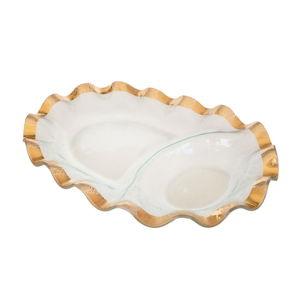Annieglass Ruffle 18 x 12" Chip and Dip Bowl