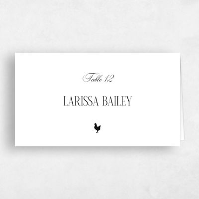 White Wedding Place Card - Lux Chicken
