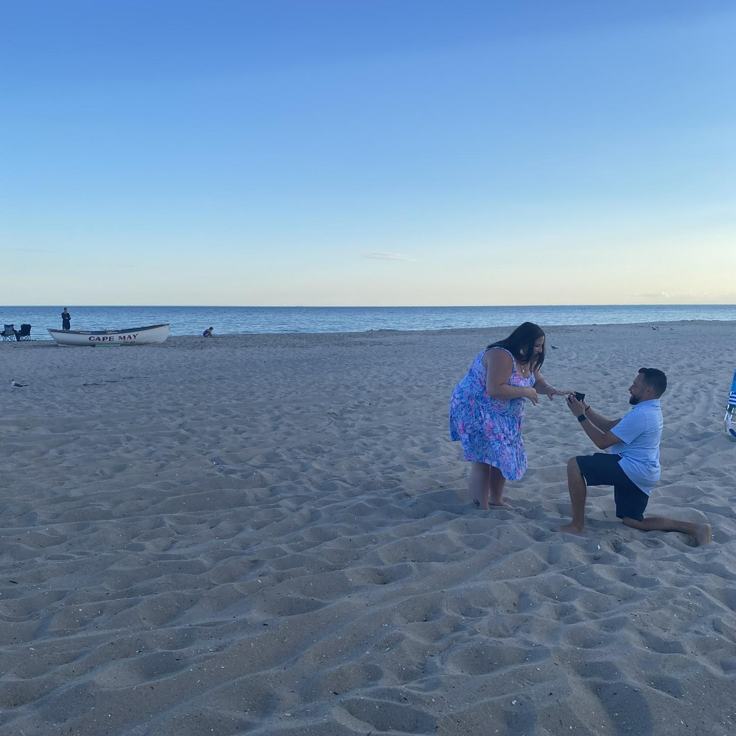 Proposing on the beach in Cape May!

Spoiler: She said YES!