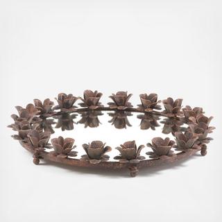 Iron Rose Round Mirrored Tray