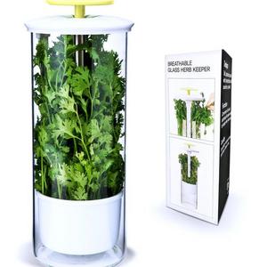 Breathable Fresh Herb Keeper and Herb Storage Container by NOVART – Keeps Greens and Vegetables Fresh for 2x Longer