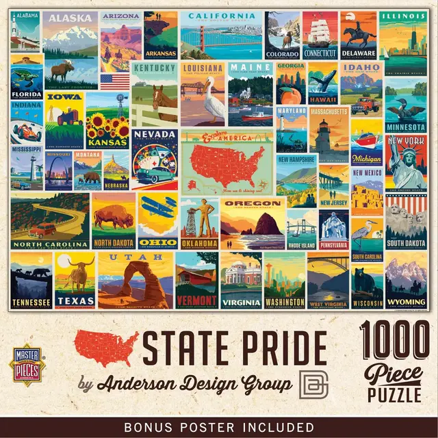 MasterPieces 1000 Piece Jigsaw Puzzle - State Pride - 19.25"x26.75"