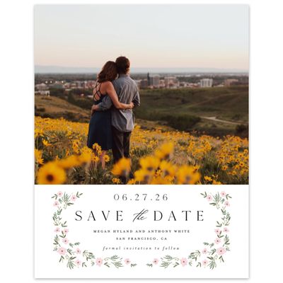Light Pink Wedding Digital Save the Date - Lenora Photo