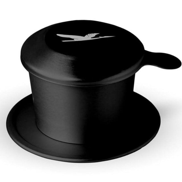 Birdee Aluminum Vietnamese Coffee Dripper – Black, 8 oz, Phin Filter, Lightweight and Portable, Perfect for Ca Phe Sua Da, Home Use, Travel, and Gift Sets