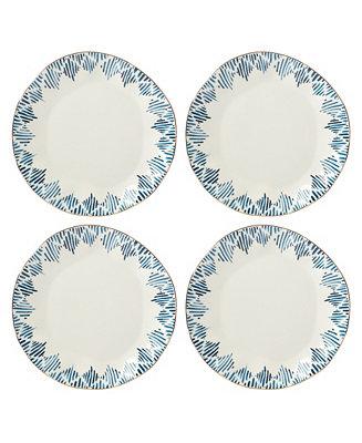 Blue Bay Dinner Plate Set/4 Ikat