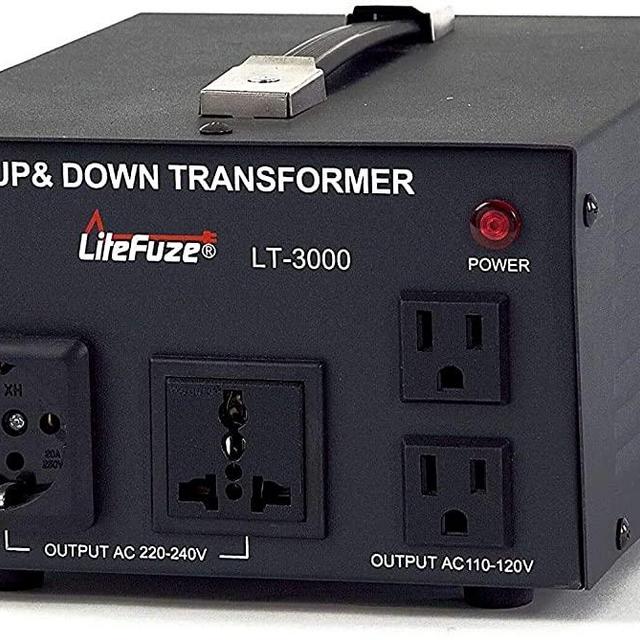 3000 Watt Voltage Converter Transformer by LiteFuze - Step Up/Down - 110V/220V - Circuit Breaker Protection -Heavy Duty/ - Convertingbox Technology - LT Series [5-Years Warranty]