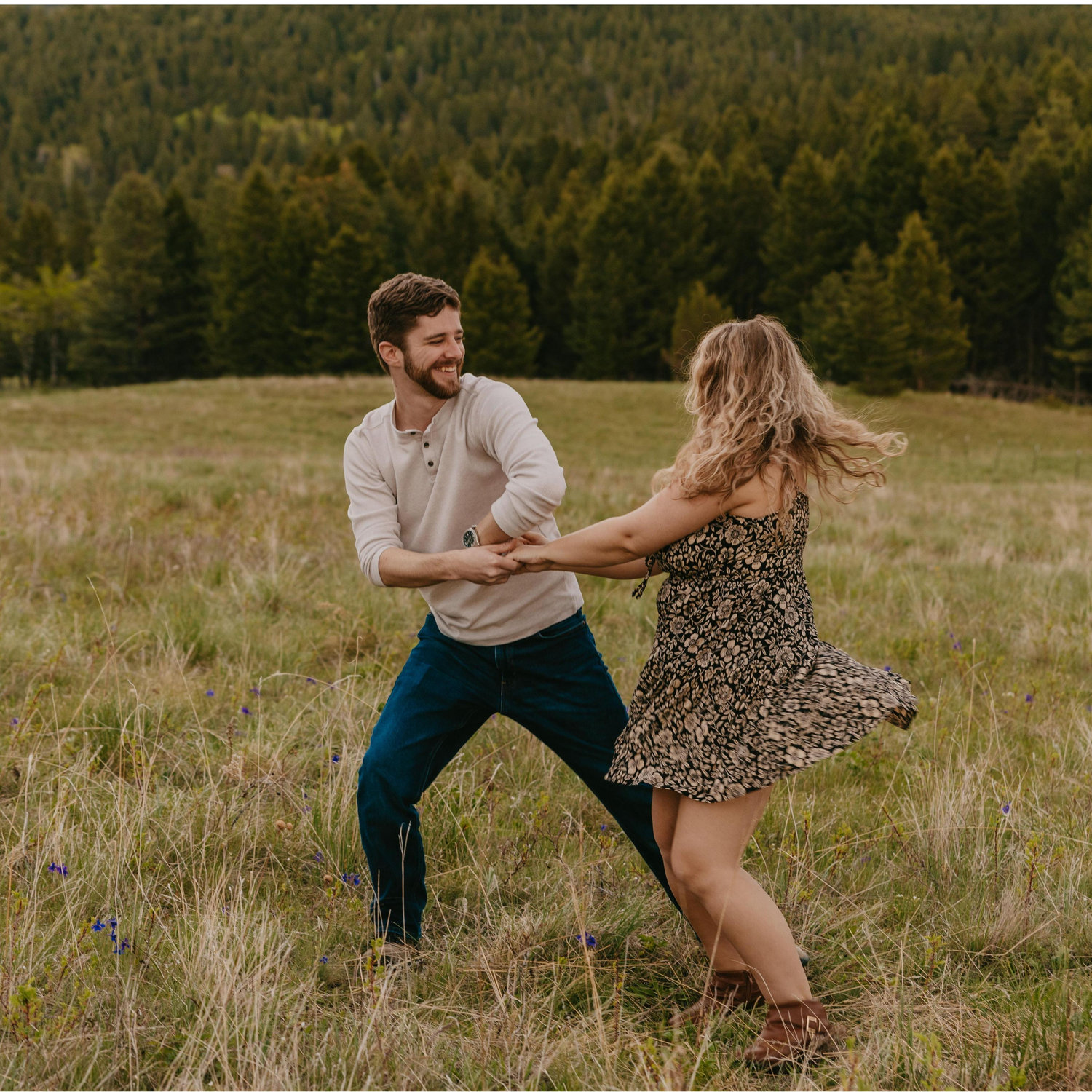 We love swing dancing and we met in a dance class originally