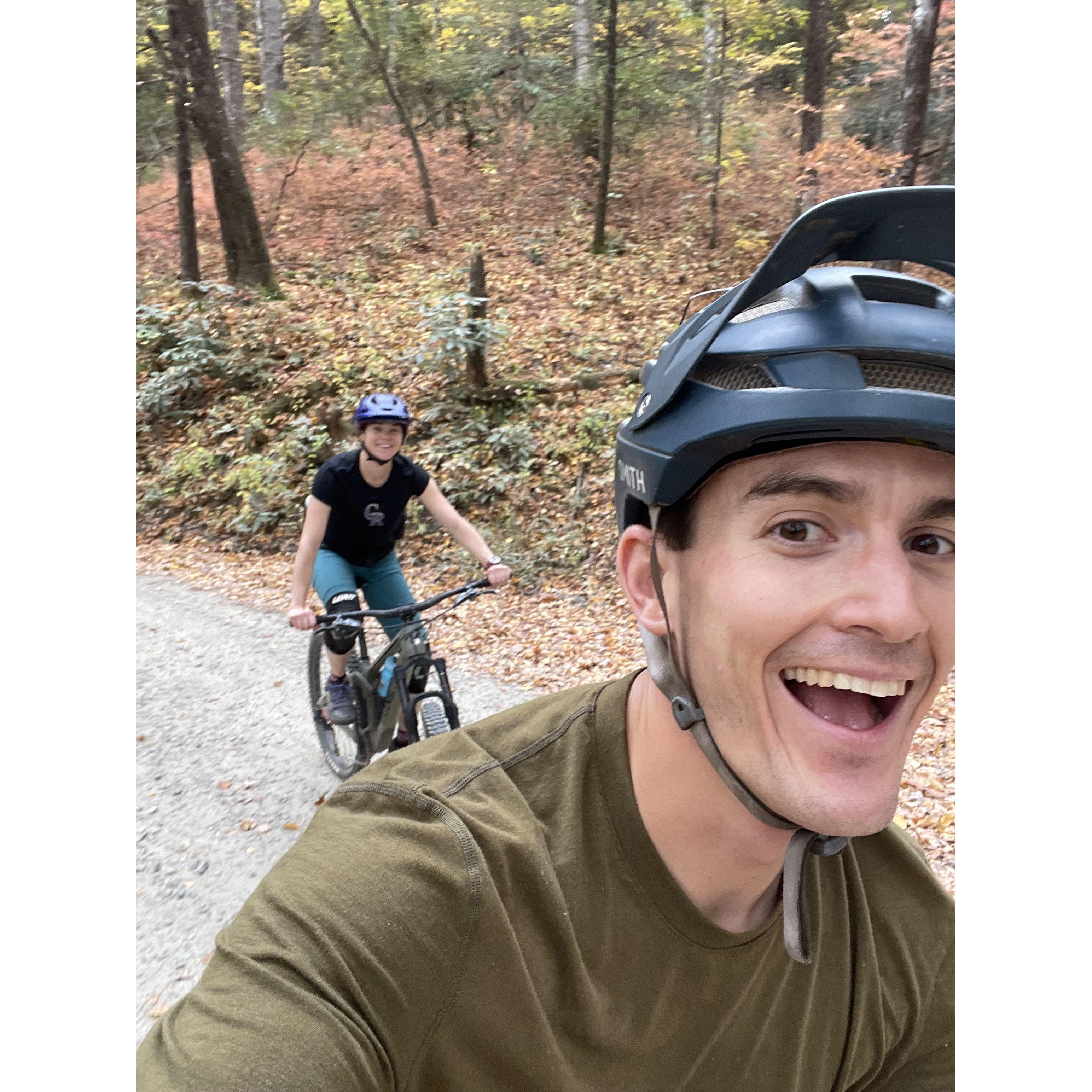 Enjoying the fall colors in Pisgah National Forrest.