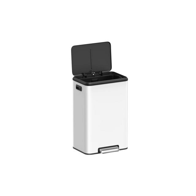 SONGMICS Kitchen Trash Can, 10.5-Gallon Garbage Can with Lid and Wide Foot Pedal, Soft Close and Stays Open