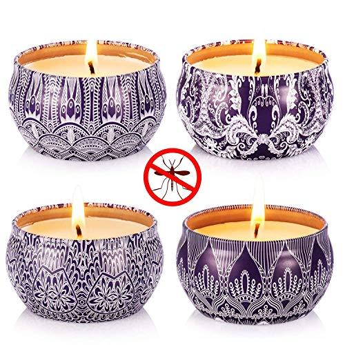 Hausware Citronella Candles Outdoor and Indoor Scented Candles Gift Set 4 Pack Soy Wax Candle