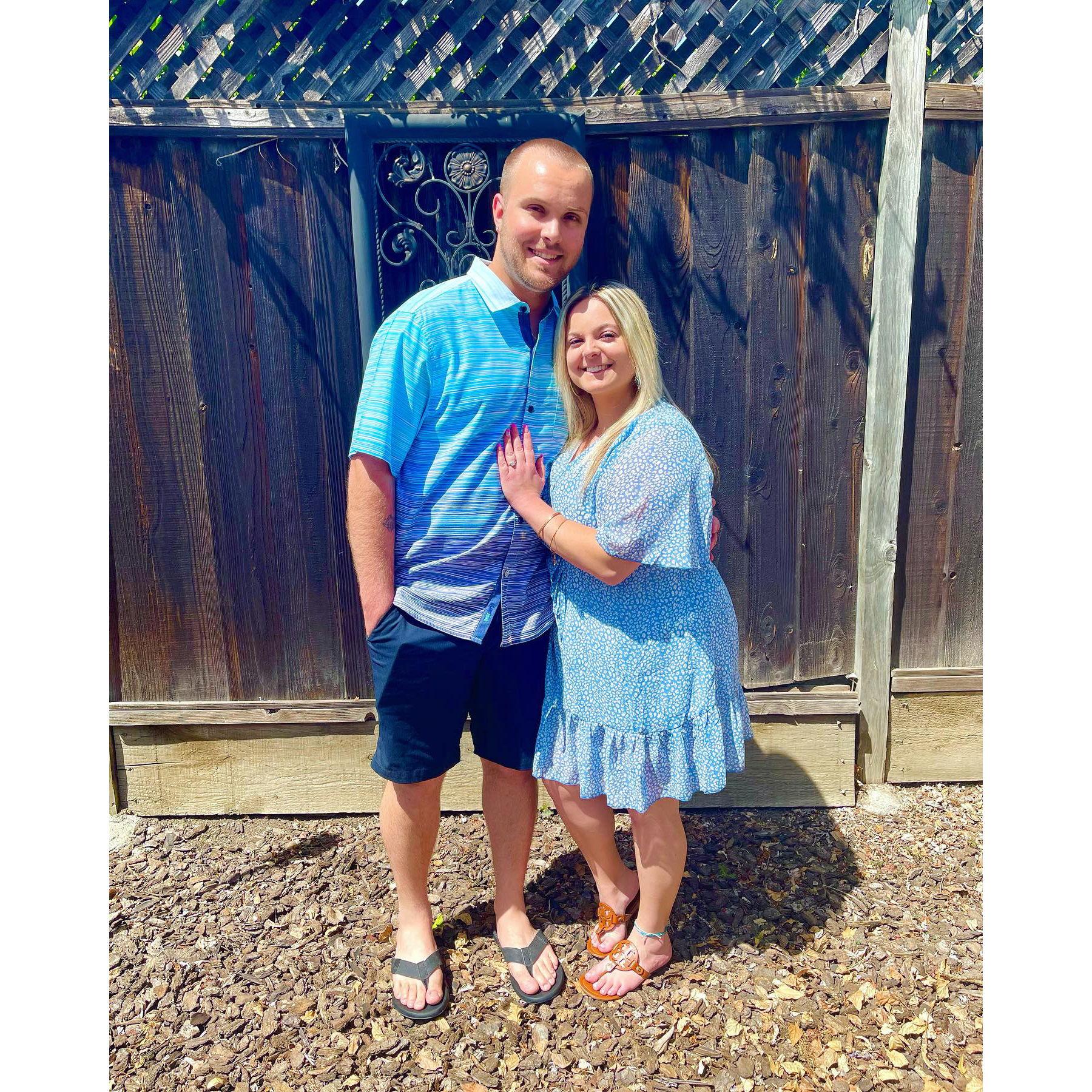 The first photo we took right after Brandon proposed!