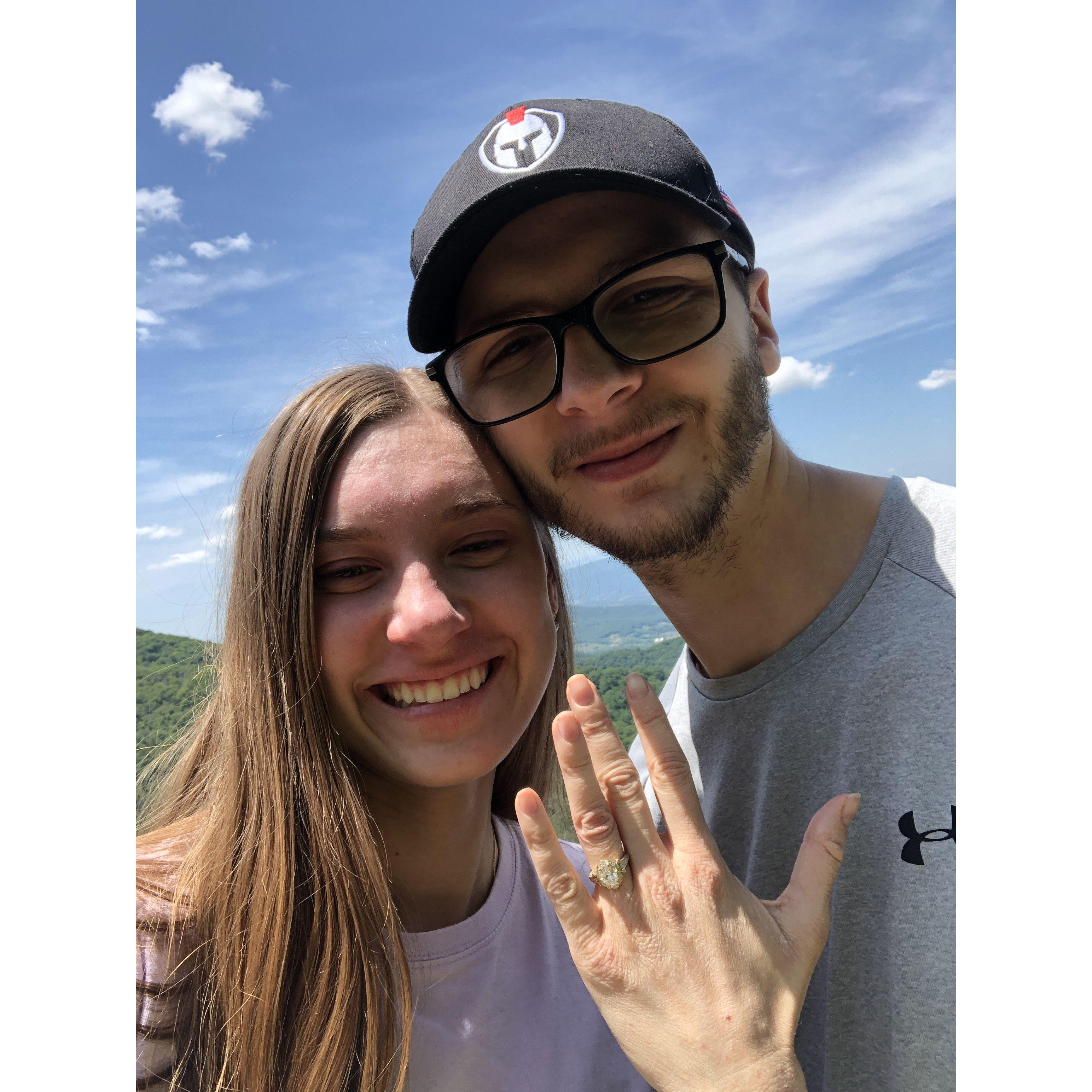 Our first photo after the proposal!