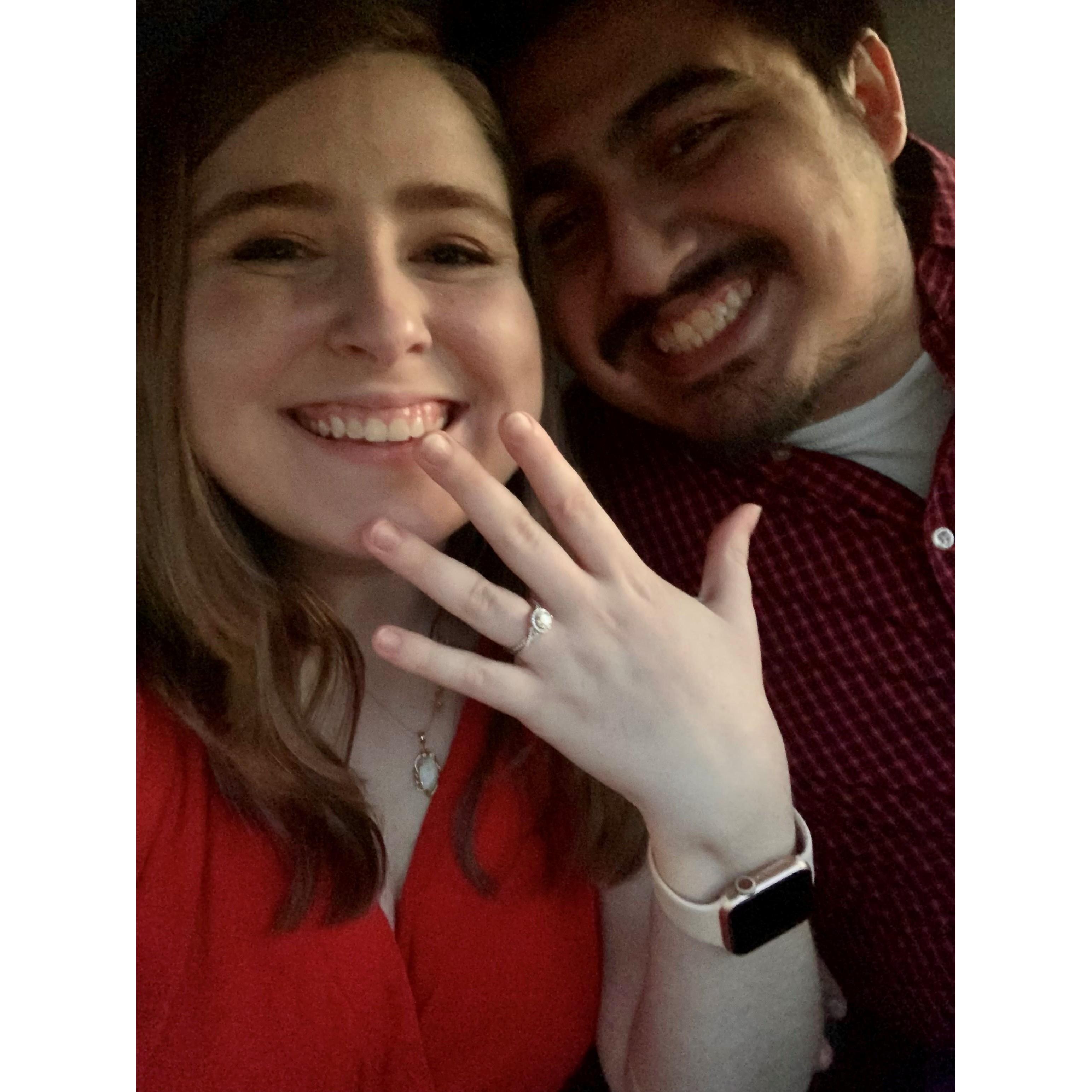 Our Engagement! First picture as an engaged couple, March 2022