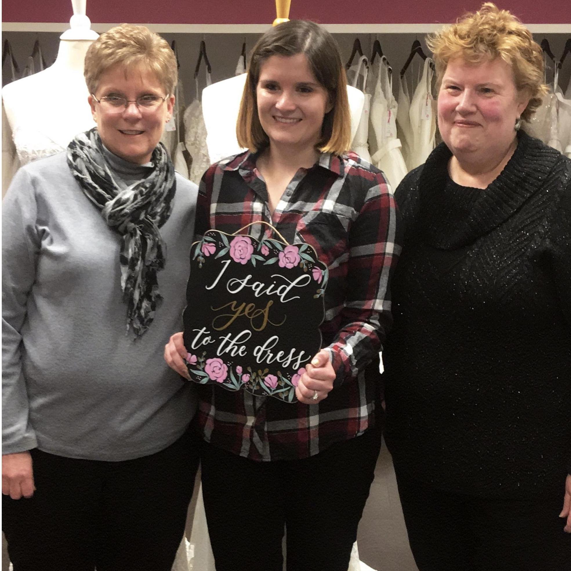 Marianne's mom, Faye, and mother-in-law to be, Linda helped her find the perfect dress!