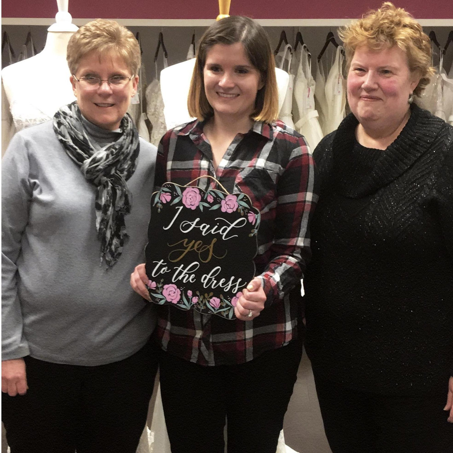 Marianne's mom, Faye, and mother-in-law to be, Linda helped her find the perfect dress!