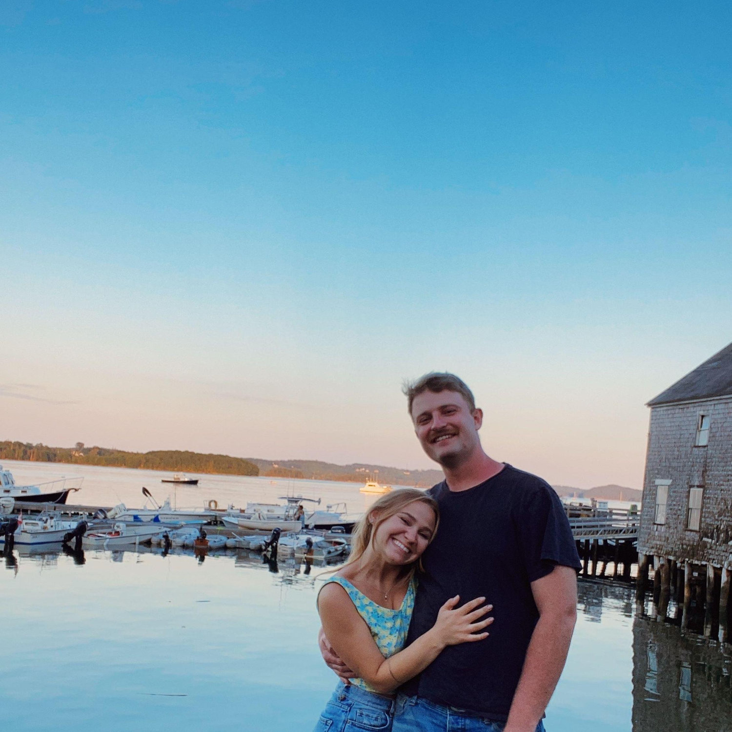 Post-dinner selfie at Eaton's Boatyard in July of 2022.