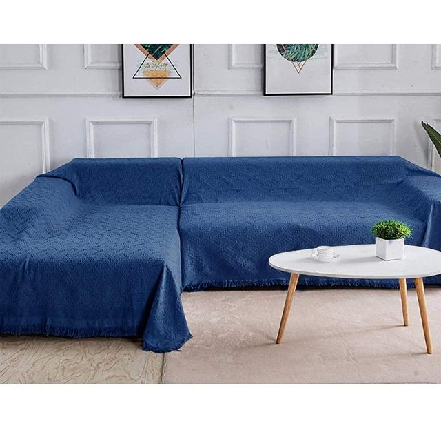 Rose Home Fashion Sectional Couch Covers Sectional Sofa Cover 2 Pieces L Shaped Couch Covers Sectional Couch Cover Couch Covers for Sectional Sofa (Large,Royal Blue)