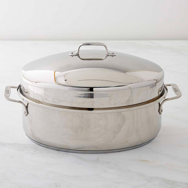 All Clad Stainless-Steel Covered Oval Roasting Pan