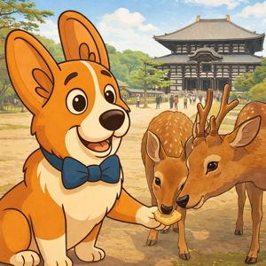 Feeding the Bowing Deer in Nara