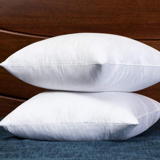 Two Pillow Inserts 12X20 Rectangle Decorative Throw Pillows Down & Feather Throw Pillow Insert, 100% Cotton, White