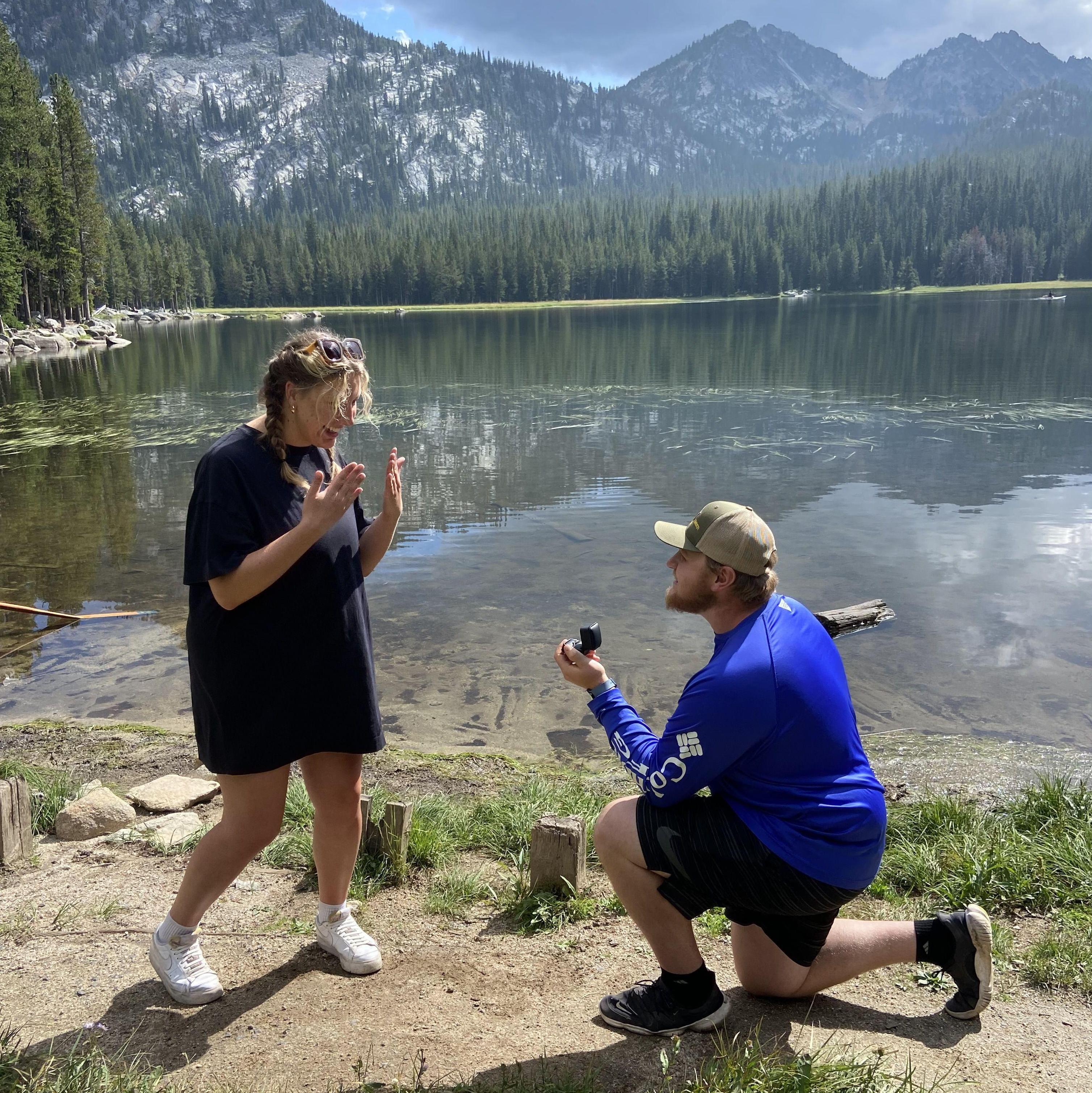 Drew proposed in the same spot where his parents got married in 1997. He tricked me into thinking we were going to grab pizza at the Starbottle, and then surprised me with the proposal!