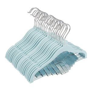 24 Pack Baby Clothes Velvet Hangers with Clips Blue Ultra Thin No Slip kids 12" x 8" by Juvale