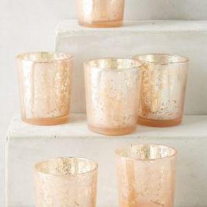 Dappled Glass Votive Set