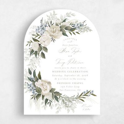 White Arch Wedding Invitation - Juniper Portrait