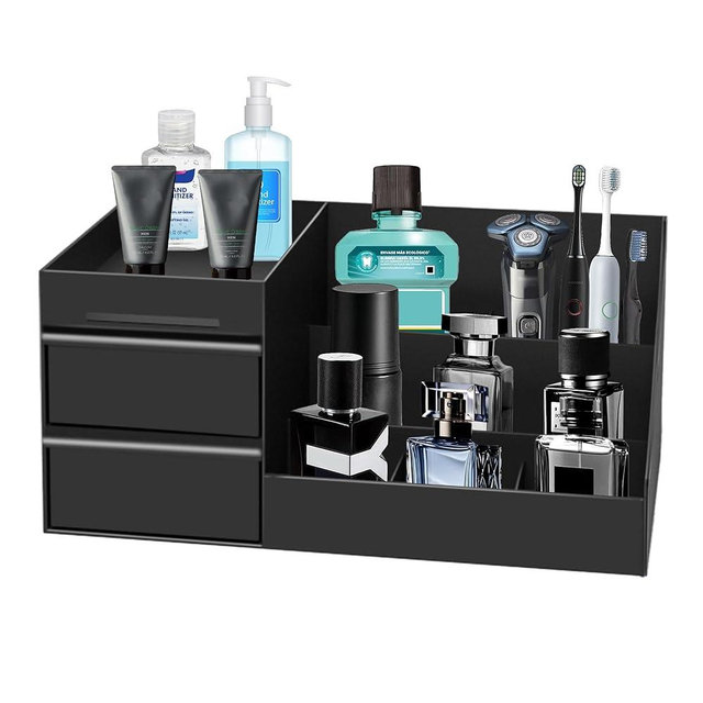Novalunae Cologne Organizer for Men, Perfume Organizer, Bathroom Counter Organziers and Storage, Black Mens Cologne Organizer, Perfume Display Stand for Vanity, Cologne Shelf for Mens Dresser, Bedroom