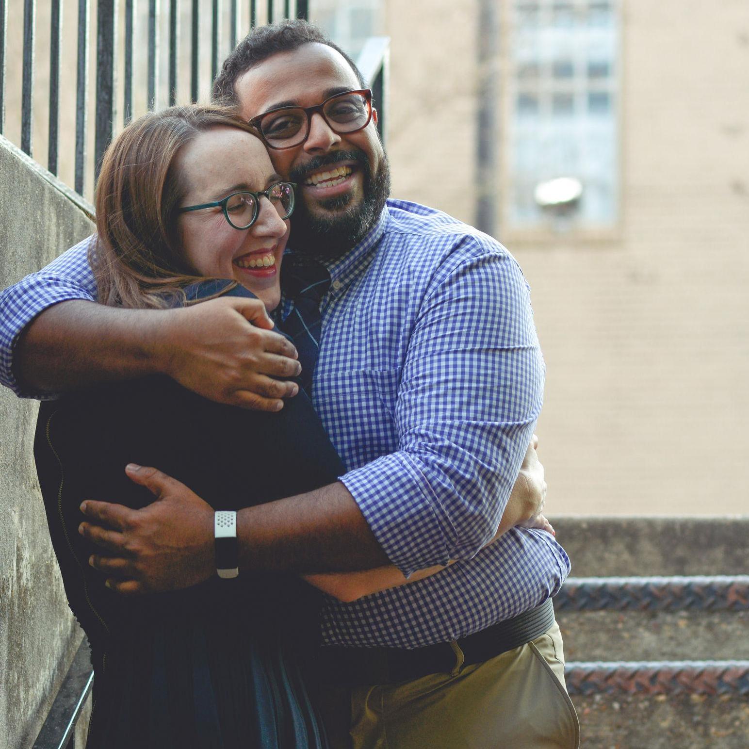 Enjoying engagement picture taking!