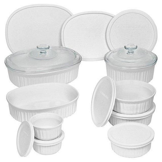 CorningWareFrench White 18-Piece Bakeware Set