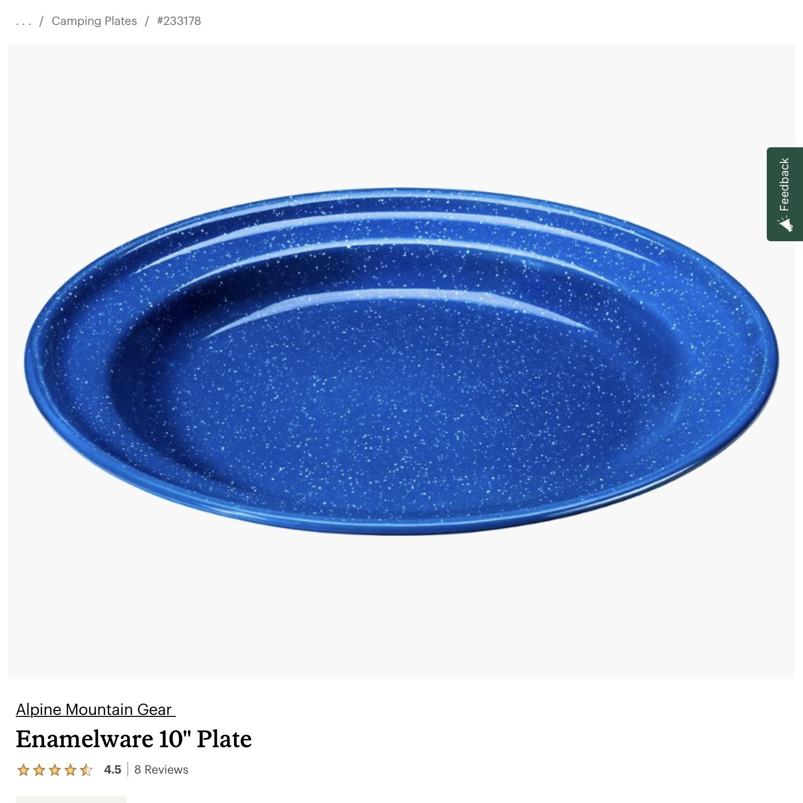 Alpine Mountain Gear Enamelware 10" Plate | REI Co-op
