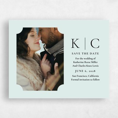 Seafoam, Green Wedding Save the Date - Blake Frame