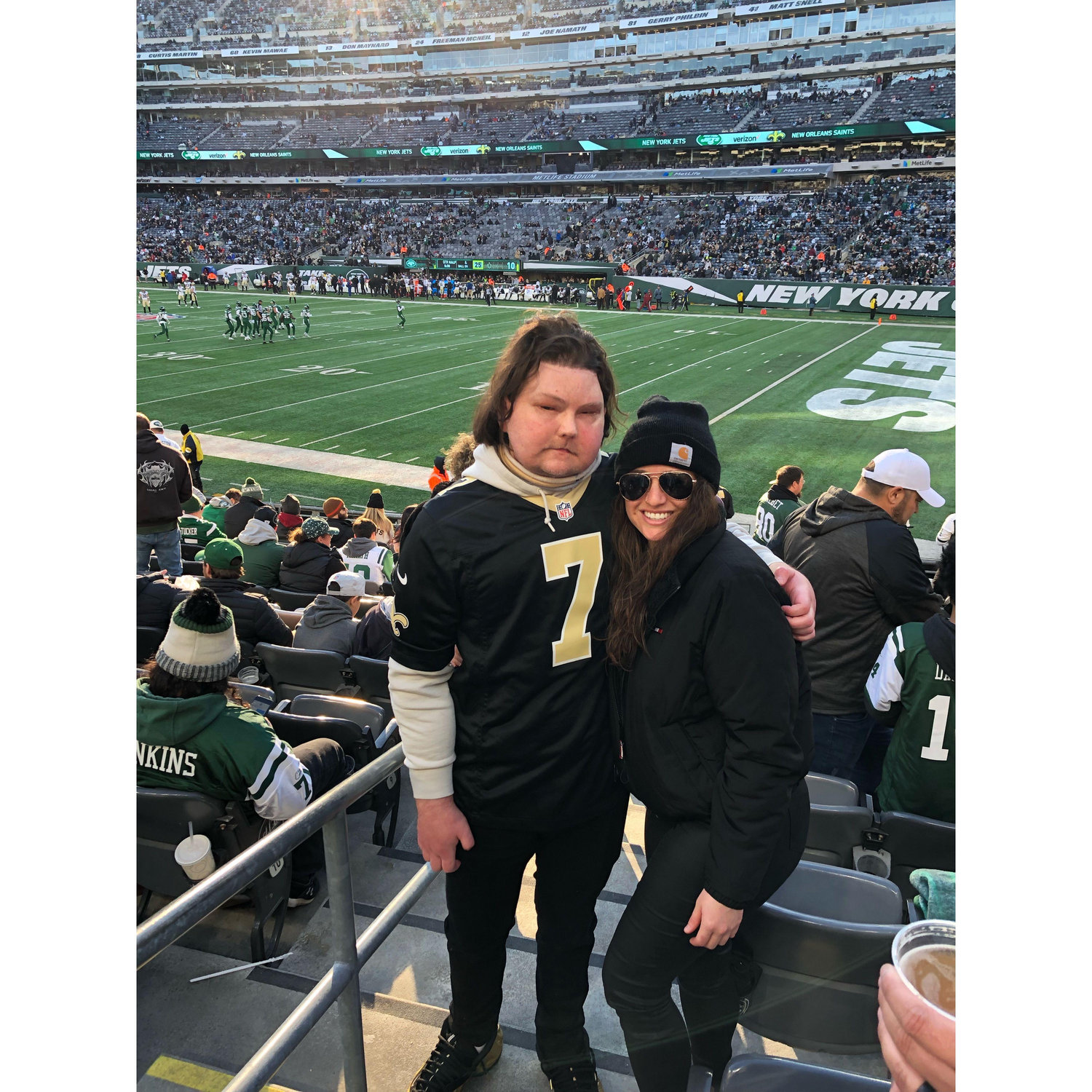 Our first football game together, go Saints!