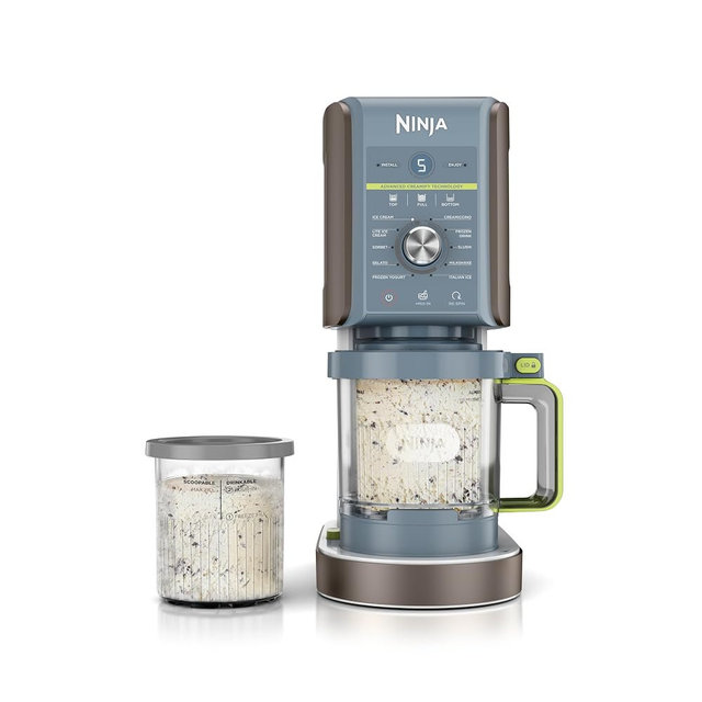 Ninja CREAMi Deluxe Ice Cream Maker | 11-in-1 Create Frozen Desserts, Sorbet, Milkshakes, Yogurt & More | Includes 2 Dishwasher Safe XL 24 Oz. Tubs with storage lids | Blue | NC501ND